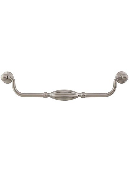 Tuscany Drop Pull - 8 13/16 inch Center-to-Center in Brushed Satin Nickel.